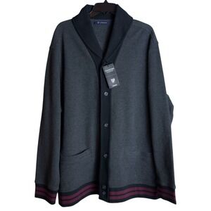 Daniel‎ Cremieux 2XL Blue Label Gray Charcoal Cardigan Chamonix Collection NWT
